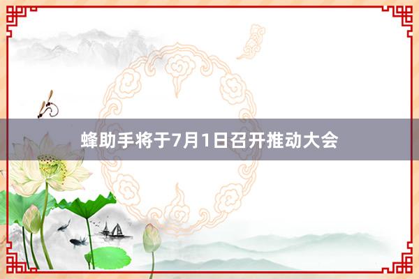 蜂助手将于7月1日召开推动大会