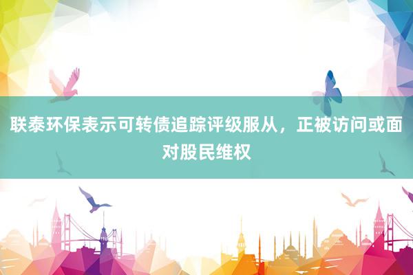 联泰环保表示可转债追踪评级服从，正被访问或面对股民维权