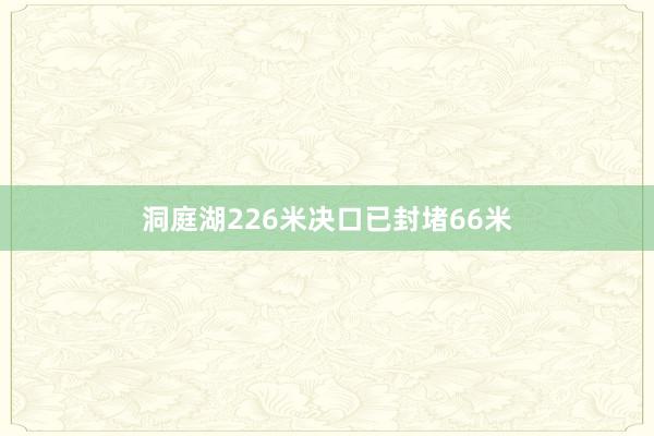 洞庭湖226米决口已封堵66米