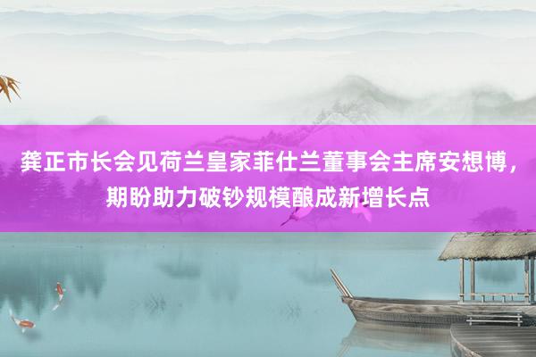 龚正市长会见荷兰皇家菲仕兰董事会主席安想博，期盼助力破钞规模酿成新增长点