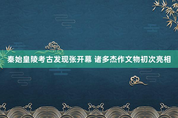 秦始皇陵考古发现张开幕 诸多杰作文物初次亮相