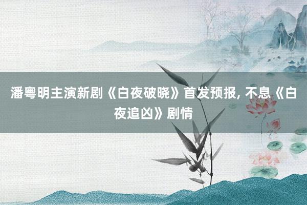 潘粤明主演新剧《白夜破晓》首发预报, 不息《白夜追凶》剧情